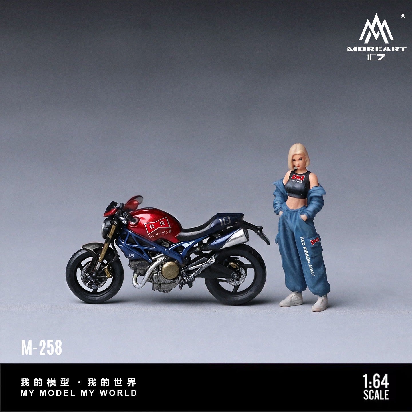 MoreArt - Pre-Order - Red Ribbon Android 18 Motorcycle Figur Set - Resin - MO222258
