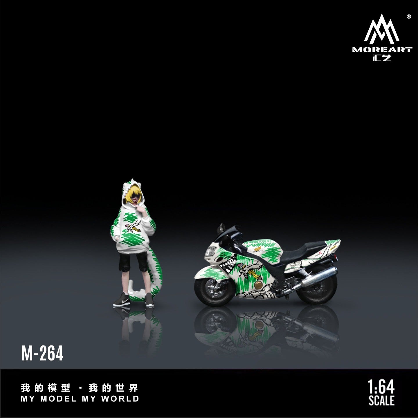 MoreArt - Pre-Order - Honda CBR1100XX Sketch Dragon Graffiti Motorcycle Figure - Resin - MO222264