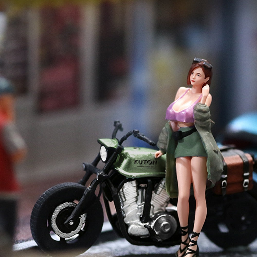 MoreArt - Pre-Order - Retro Biker Girl Figure Set - Resin - MO222267