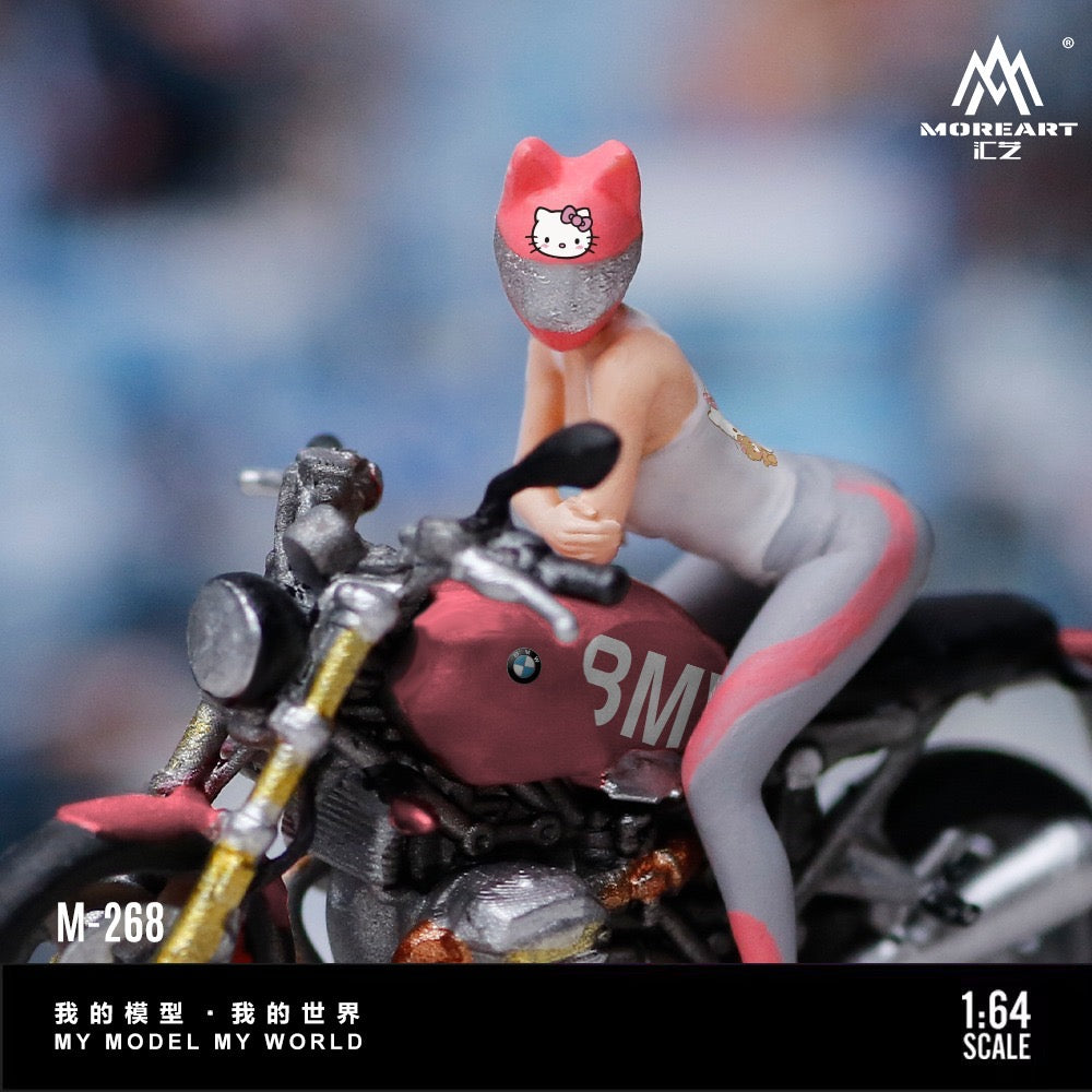 MoreArt - Pre-Order - BMW with pink Cat Female Rider Set - Resin - MO222268