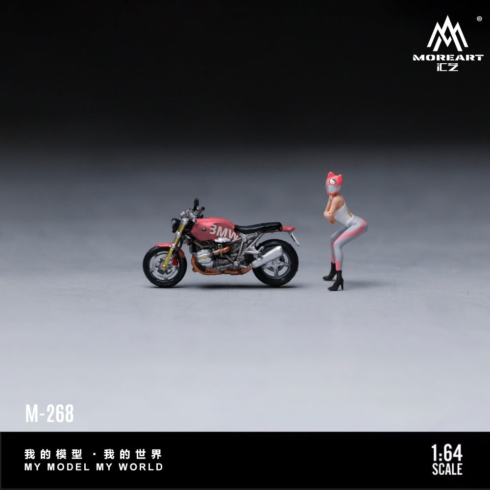 MoreArt - Pre-Order - BMW with pink Cat Female Rider Set - Resin - MO222268
