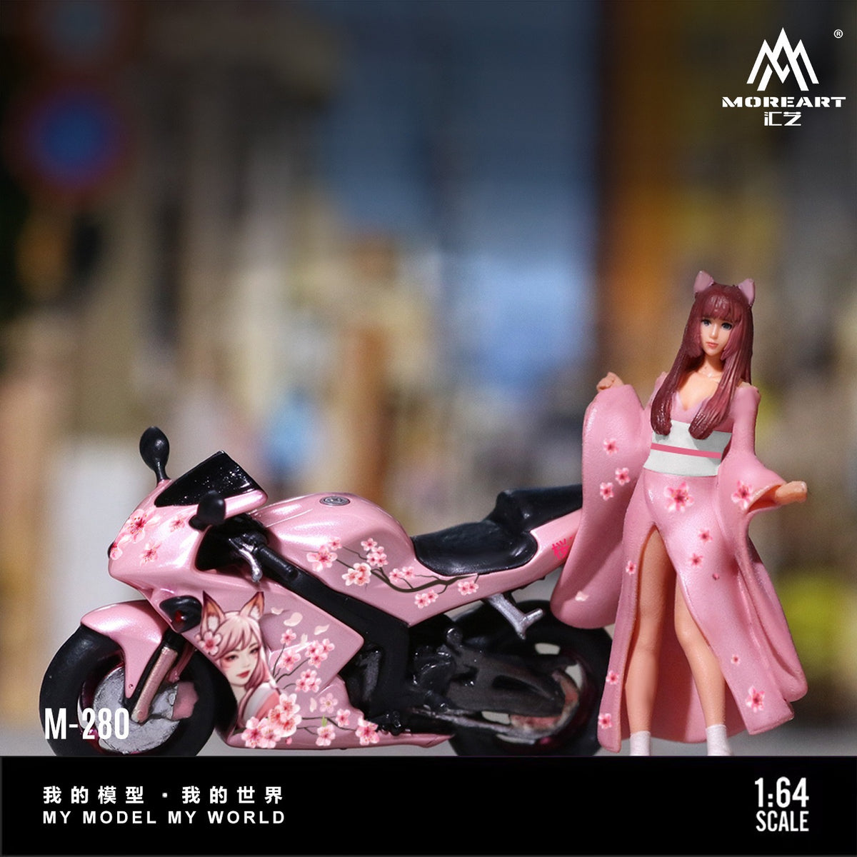 MoreArt - Pre-Order - Cherry Blossom Livery Motoorcycle Figure Set - Resin - MO222280
