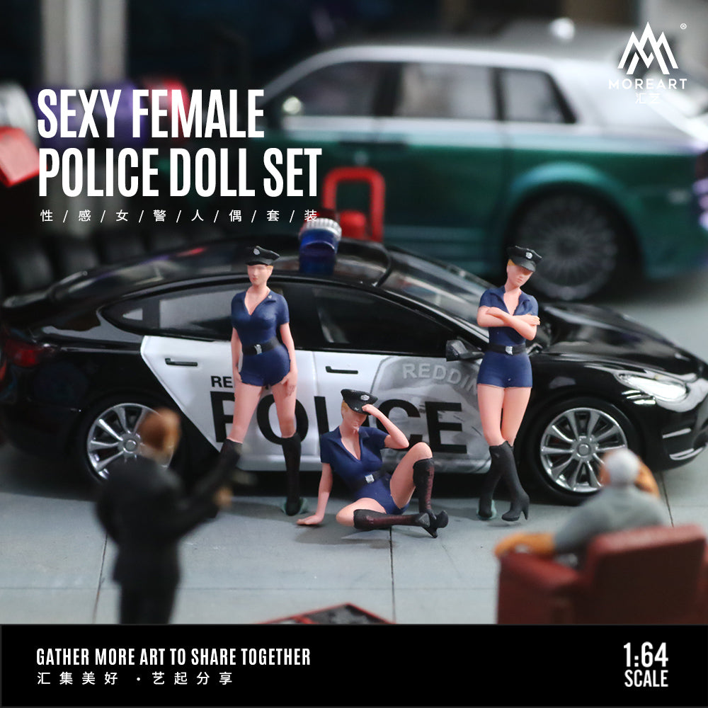 MoreArt - Pre-Order - Sexy Female Police Doll Figure Set - Resin - MO223016