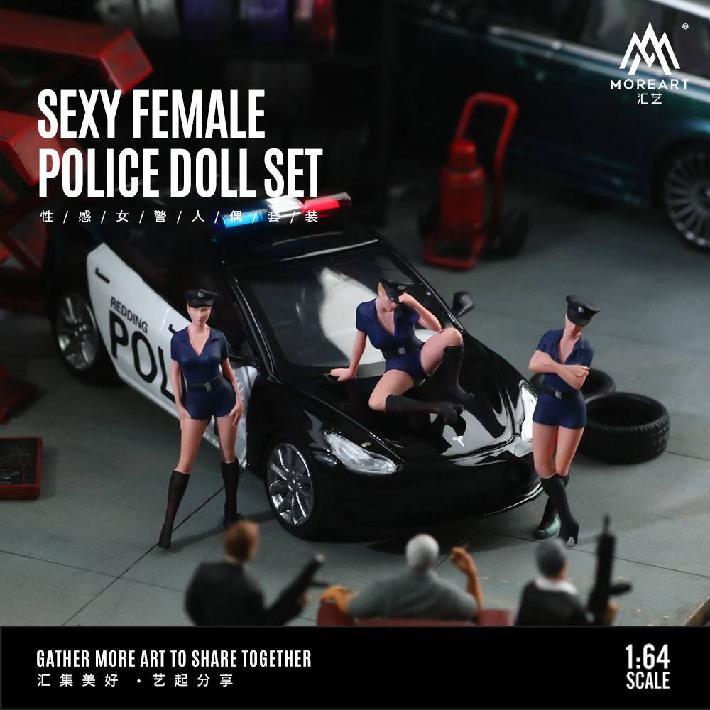 MoreArt - Pre-Order - Sexy Female Police Doll Figure Set - Resin - MO223016