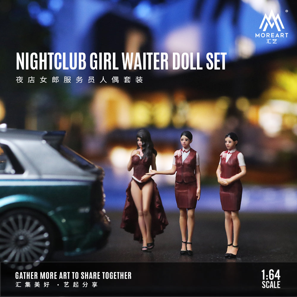 MoreArt - Pre-Order - Nightclub Girl waiter Doll Figure Set - Resin - MO223033
