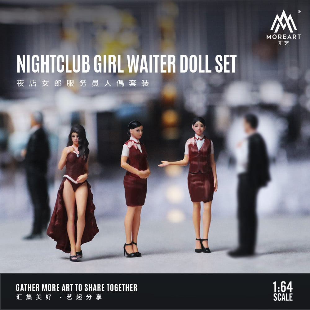 MoreArt - Pre-Order - Nightclub Girl waiter Doll Figure Set - Resin - MO223033