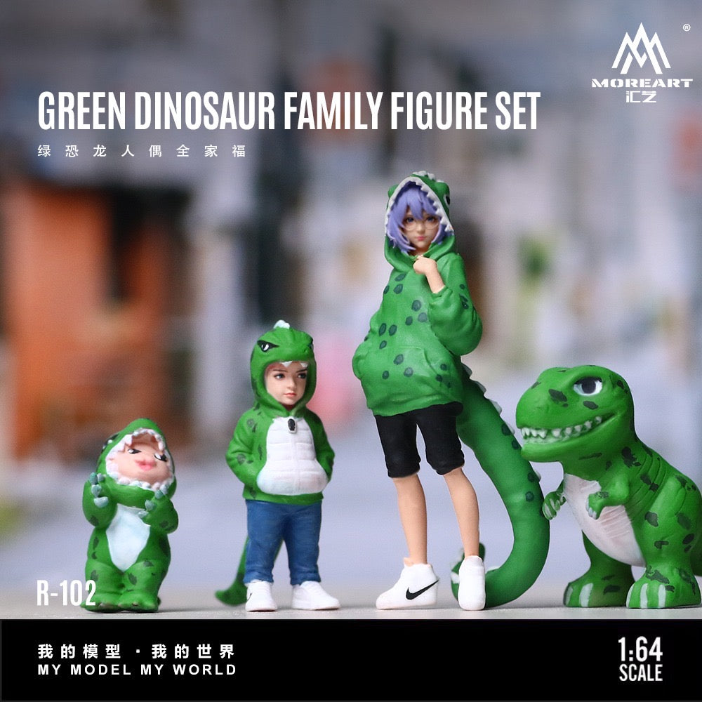 Pre-Order bis 26.06.2026 - MoreArt - Green Dinosaur Figure Family Set - Resin - MO223102