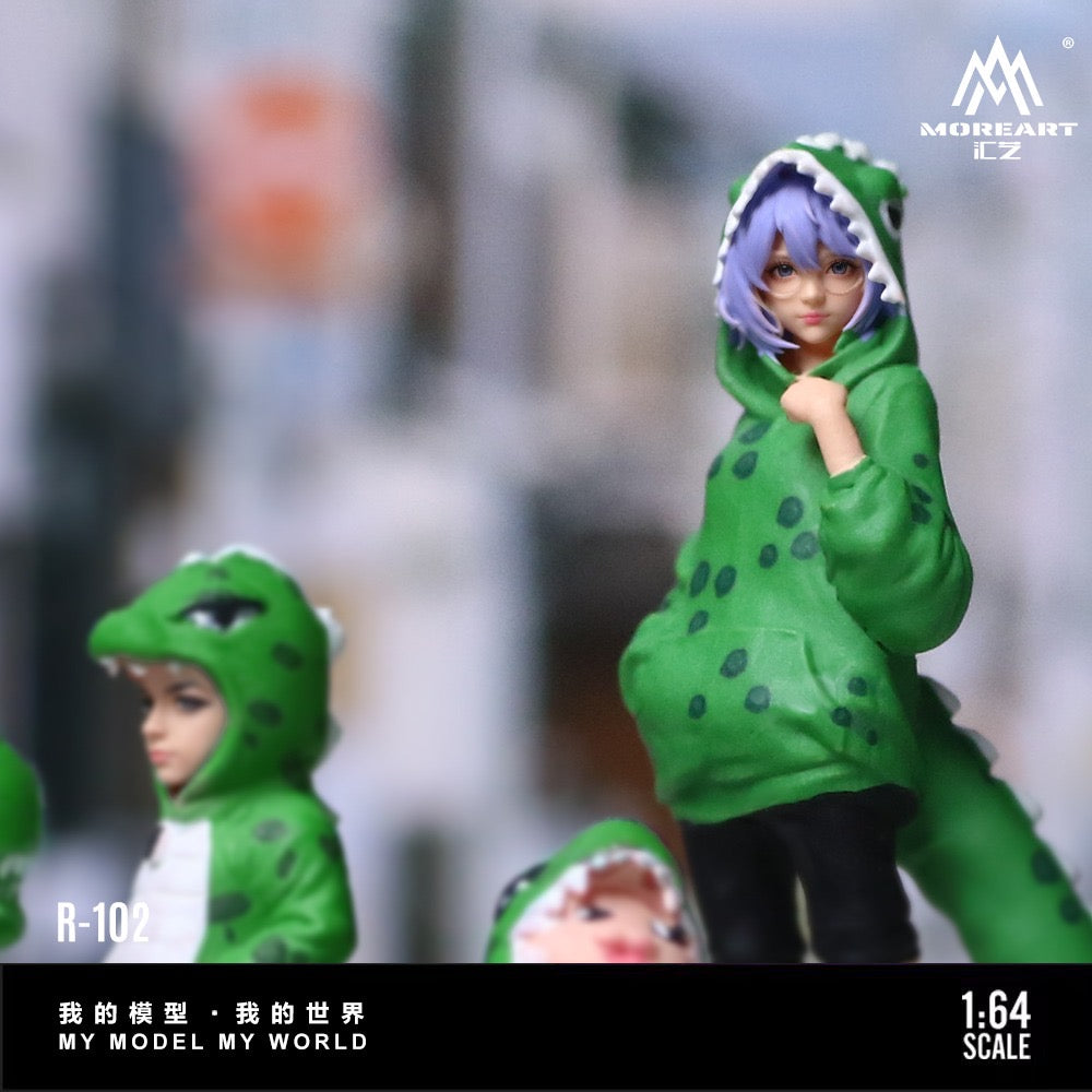 Pre-Order bis 26.06.2026 - MoreArt - Green Dinosaur Figure Family Set - Resin - MO223102