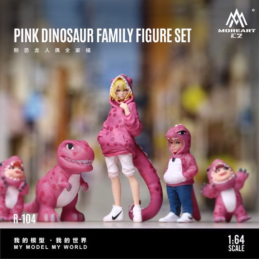 MoreArt - Pre-Order - Pink Dinosaur Figure Family Set pink - Resin - MO223104