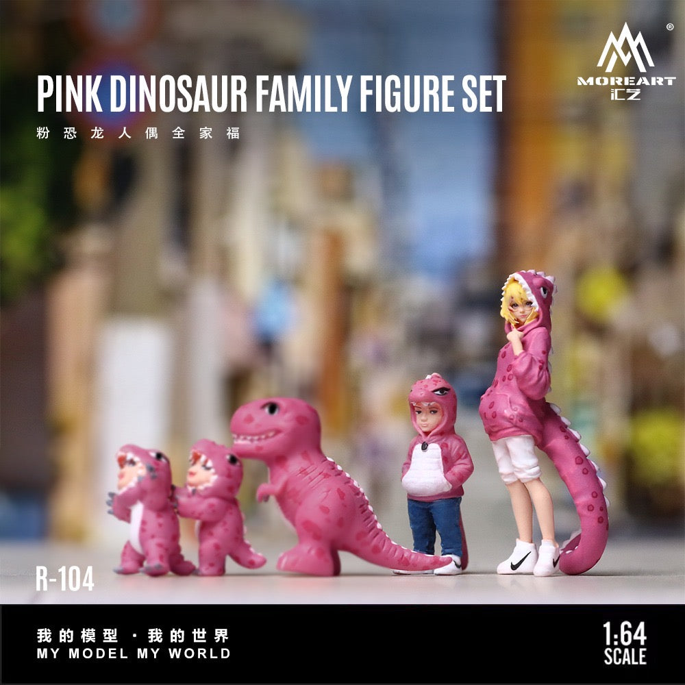 MoreArt - Pre-Order - Pink Dinosaur Figure Family Set pink - Resin - MO223104