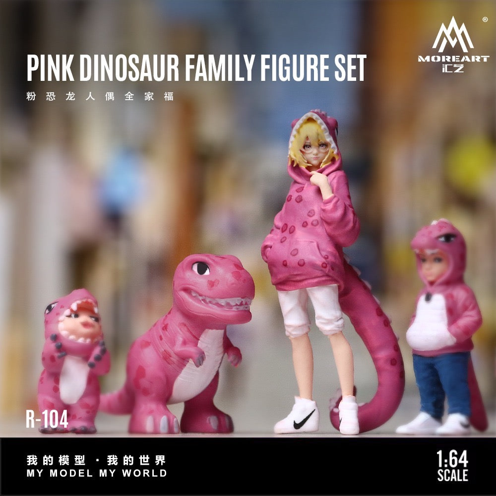 MoreArt - Pre-Order - Pink Dinosaur Figure Family Set pink - Resin - MO223104