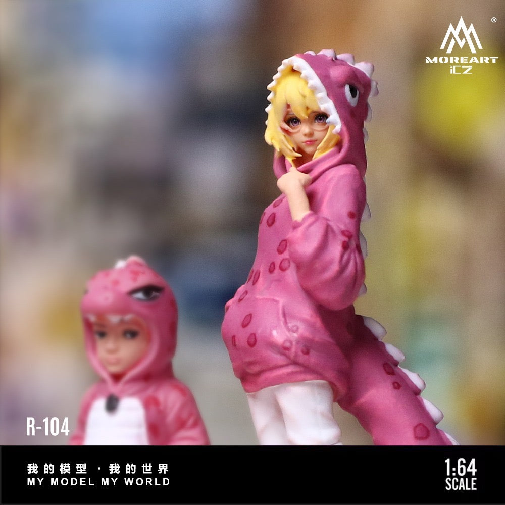MoreArt - Pre-Order - Pink Dinosaur Figure Family Set pink - Resin - MO223104