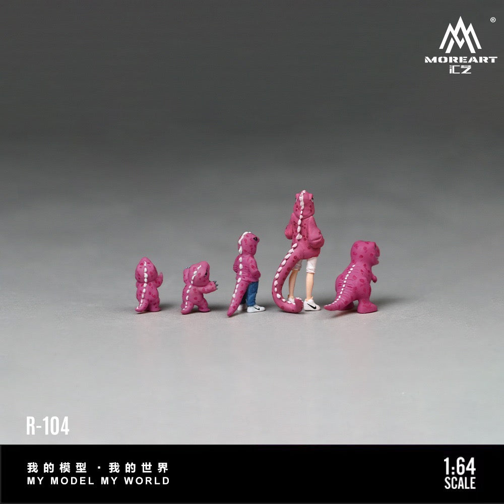 MoreArt - Pre-Order - Pink Dinosaur Figure Family Set pink - Resin - MO223104