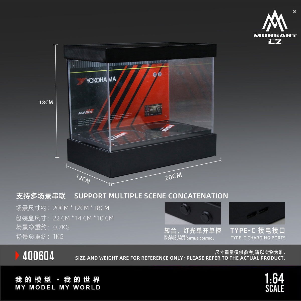 MoreArt - Pre-Order - Advan Double Rotating Exhibition Hall Diorama mit Beleuchtung - MO400604