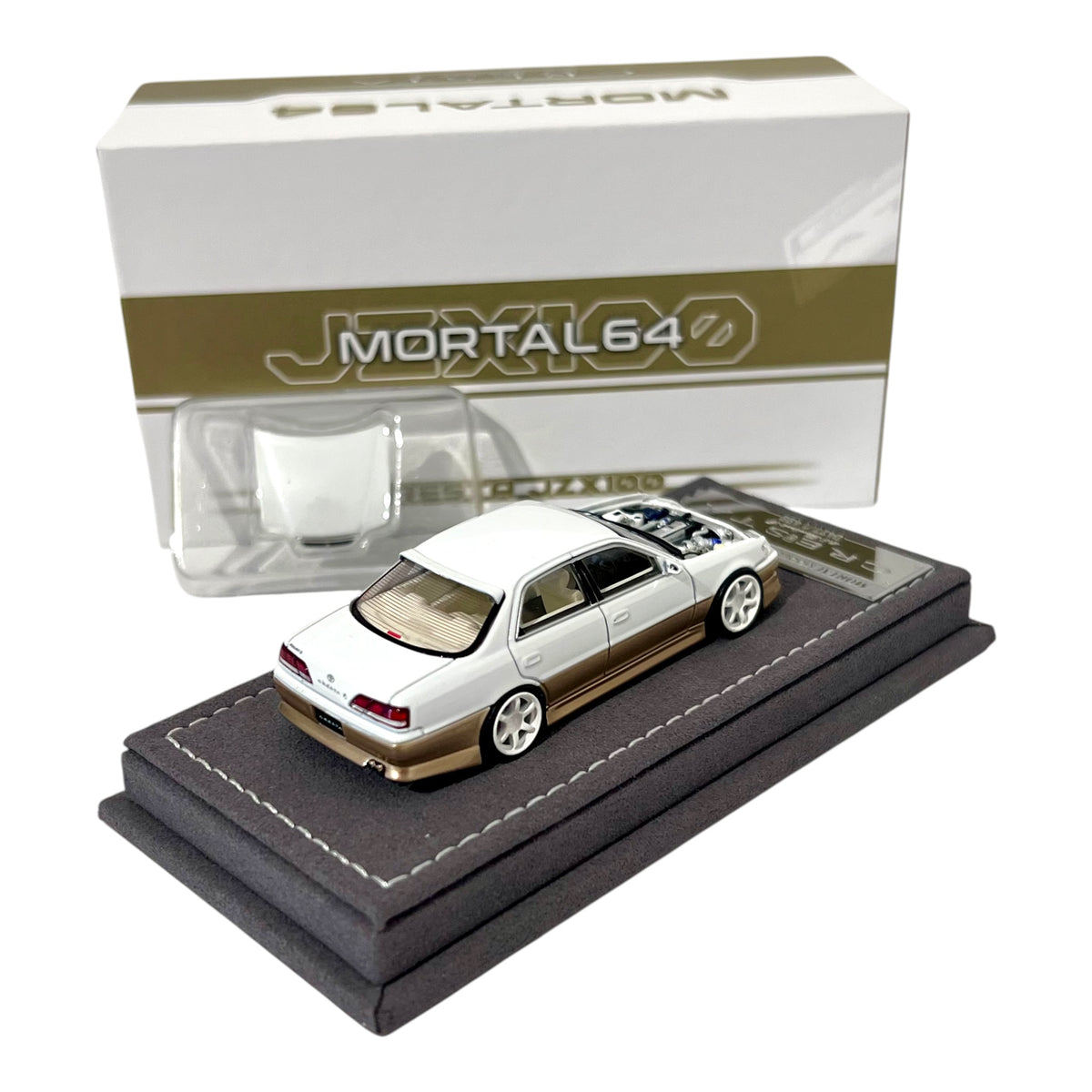 Mortal Diecast - Toyota Cresta 2.5 Roulant G, Pearl White/Gold - MO64-CRES-PWHI