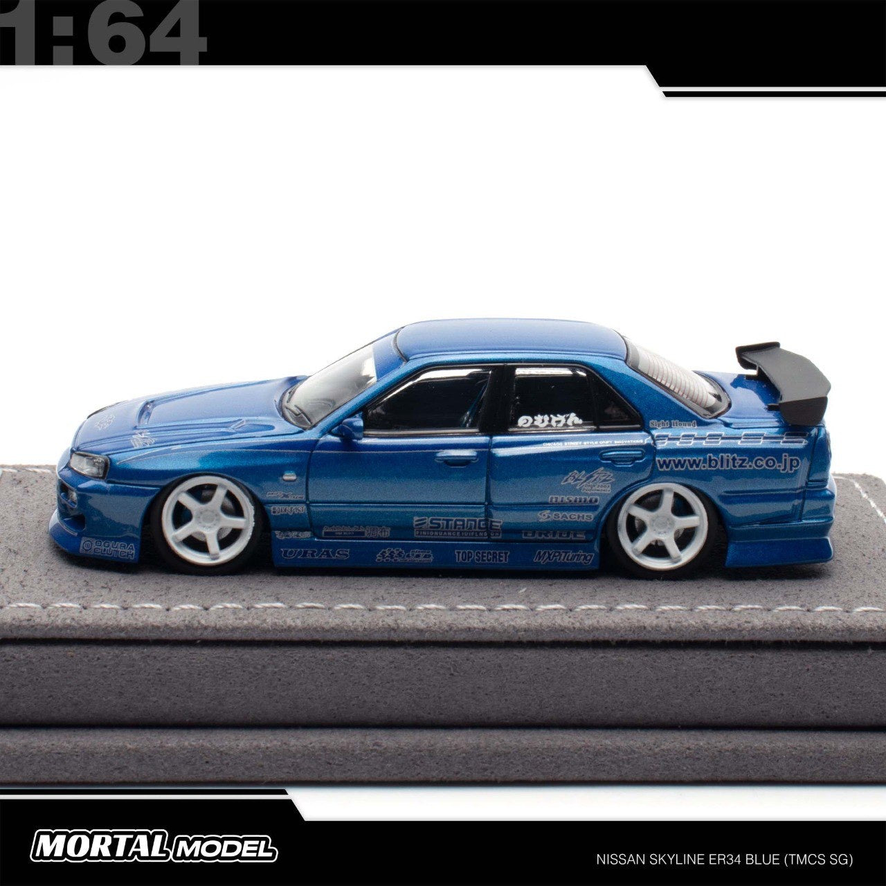 Mortal Diecast - Pre-Order - Nissan Skyline ER34, blue TMCS Singapur 2025 Event Model - MO64-ER34-BLU