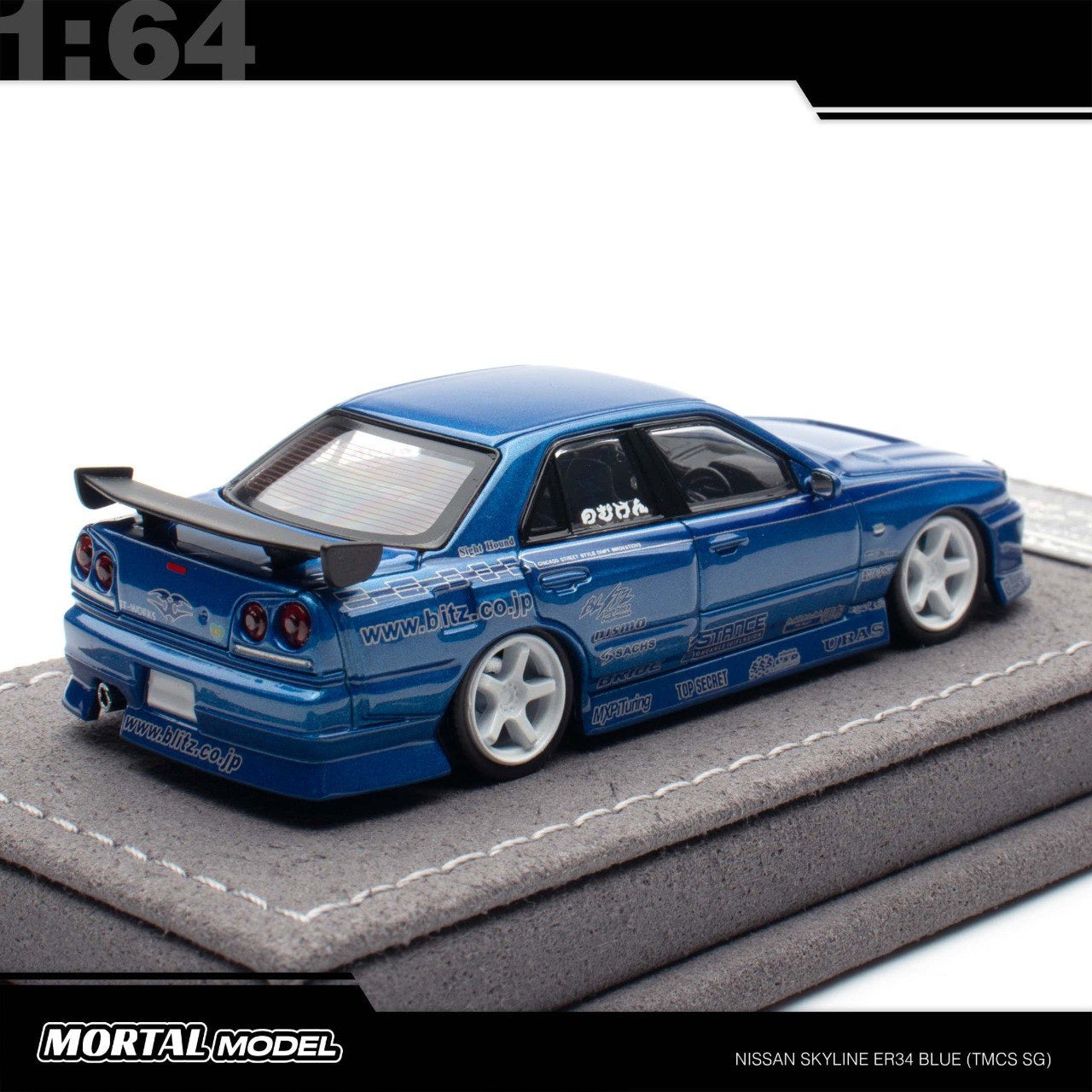 Mortal Diecast - Pre-Order - Nissan Skyline ER34, blue TMCS Singapur 2025 Event Model - MO64-ER34-BLU