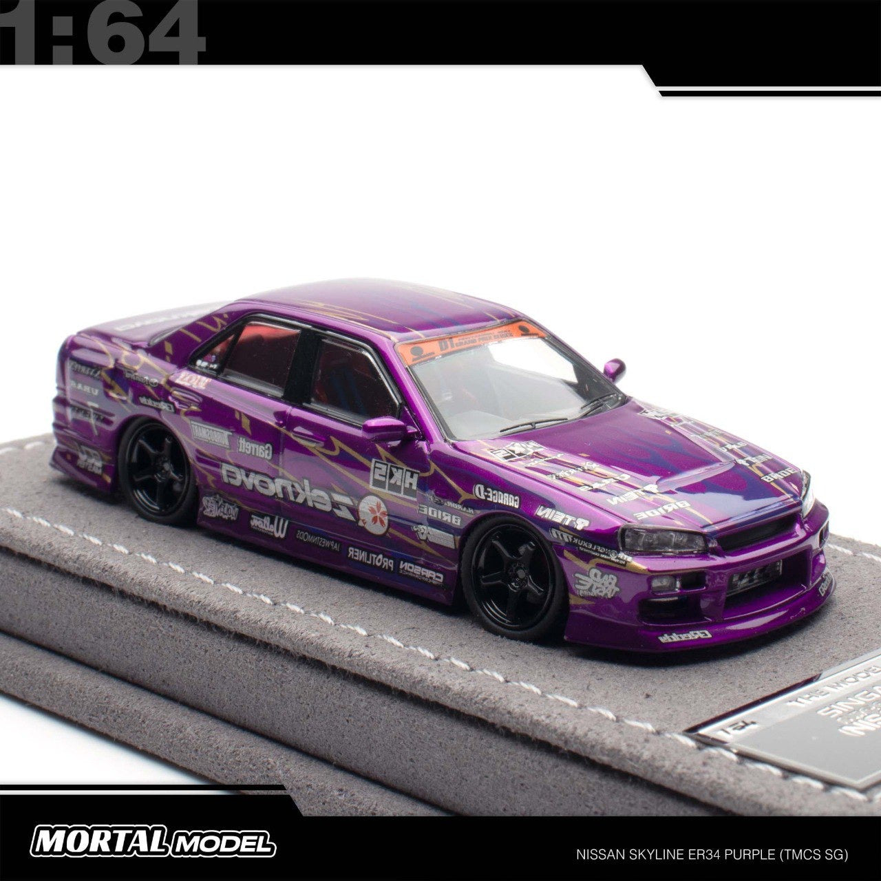 Mortal Diecast - Pre-Order - Nissan Skyline ER34, purple - TMCS Singapur 2025 Event Model - MO64-ER34-PUR