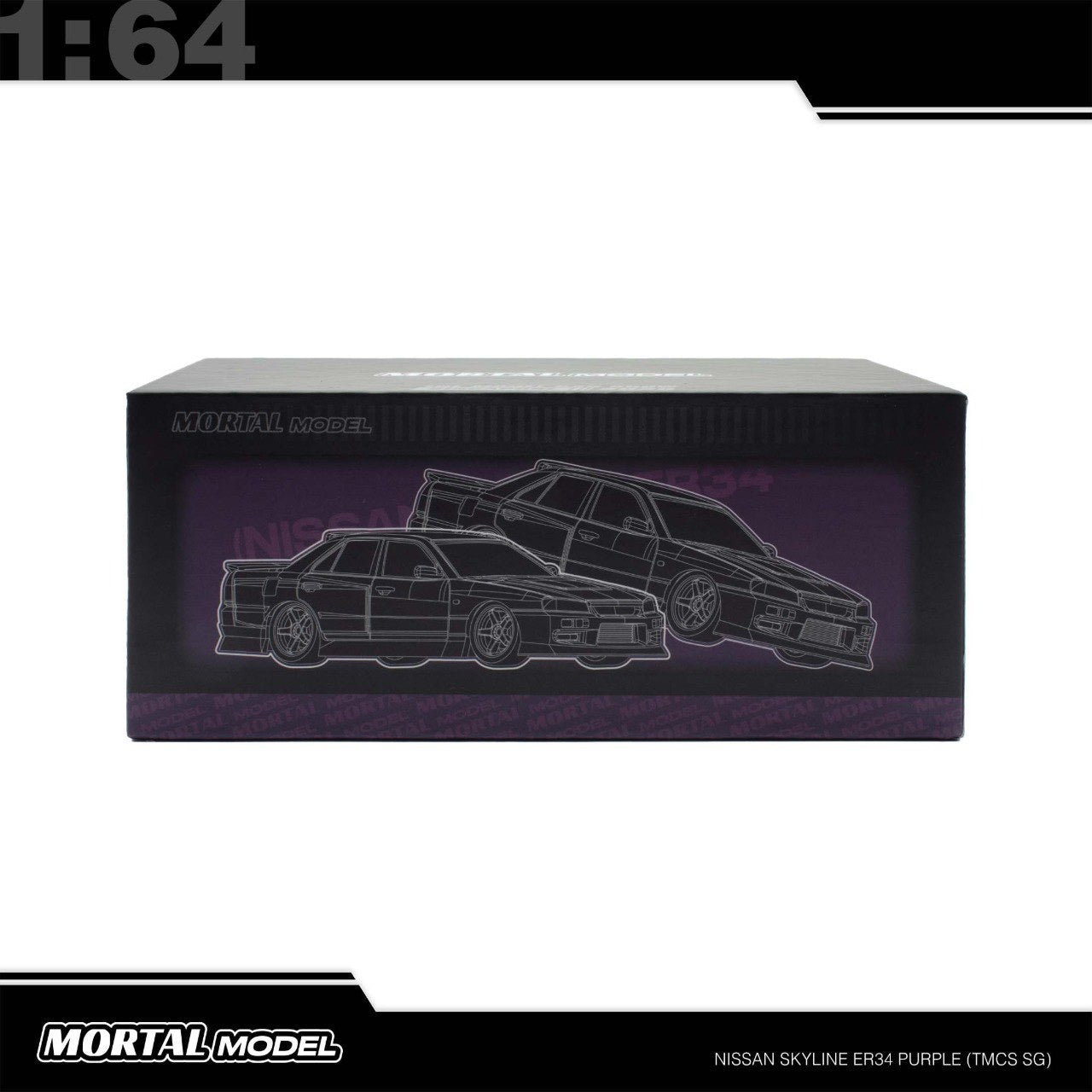 Mortal Diecast - Pre-Order - Nissan Skyline ER34, purple - TMCS Singapur 2025 Event Model - MO64-ER34-PUR