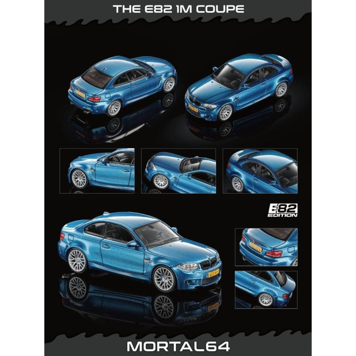 Mortal Diecast - BMW M1 Coupe (E82), metallic blue - MO64-M1C-BLU