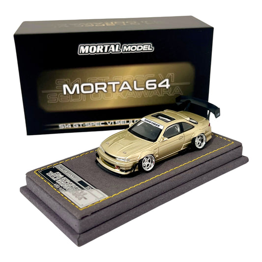 Mortal Diecast - Nissan S14 GT-SPEC V1 SEIJI Ookawara, gold - MO64-S14-GT-V1