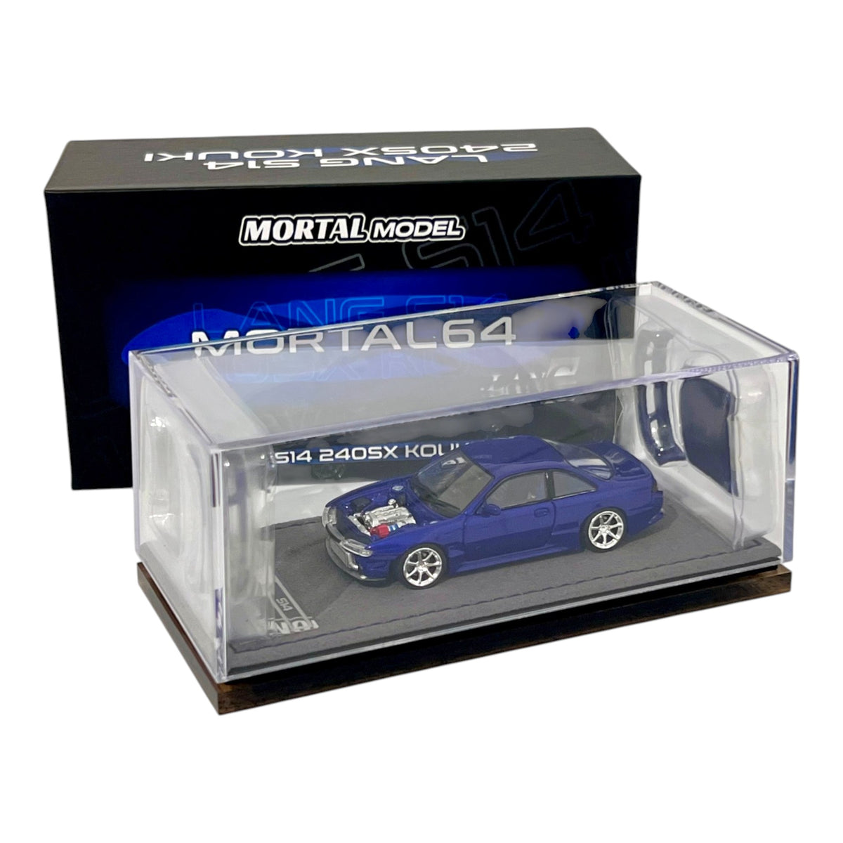 Mortal Diecast - Ridge S14 240SX Kouki, Midnight Blue - MO64-S14-KOUKI-BLU