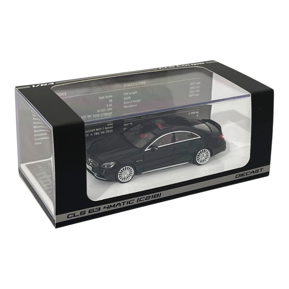 Mortal Diecast - CLS 63 AMG, Metallic Black - MO64-CLS-BLK