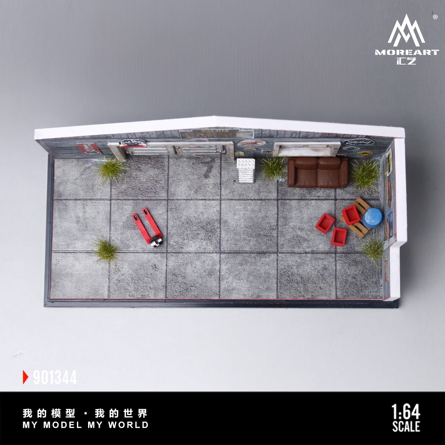 MoreArt - Pre-Order - American-Style Retro DIY Repair Workshop Diorama mit Zubehör - MO901344