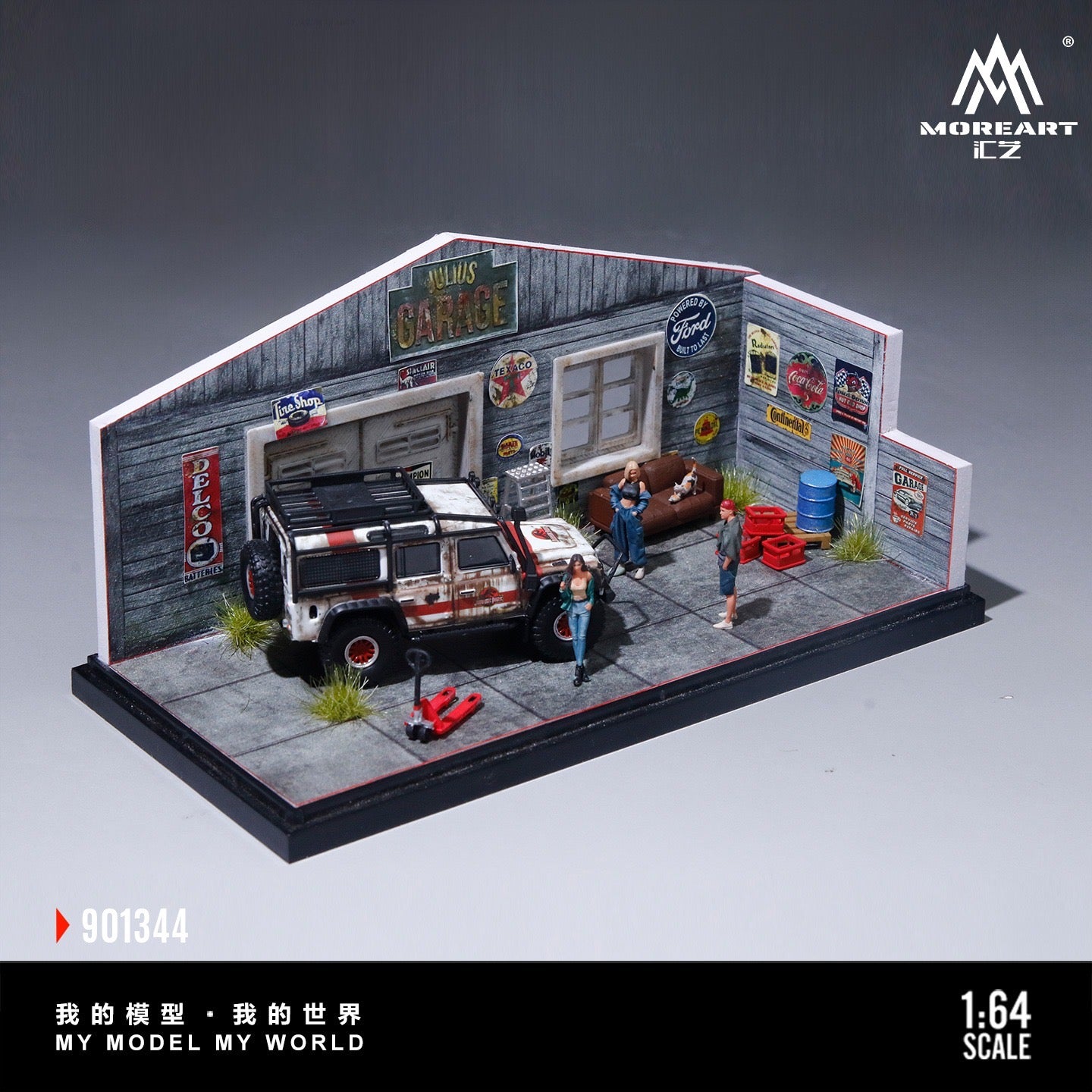 MoreArt - Pre-Order - American-Style Retro DIY Repair Workshop Diorama mit Zubehör - MO901344