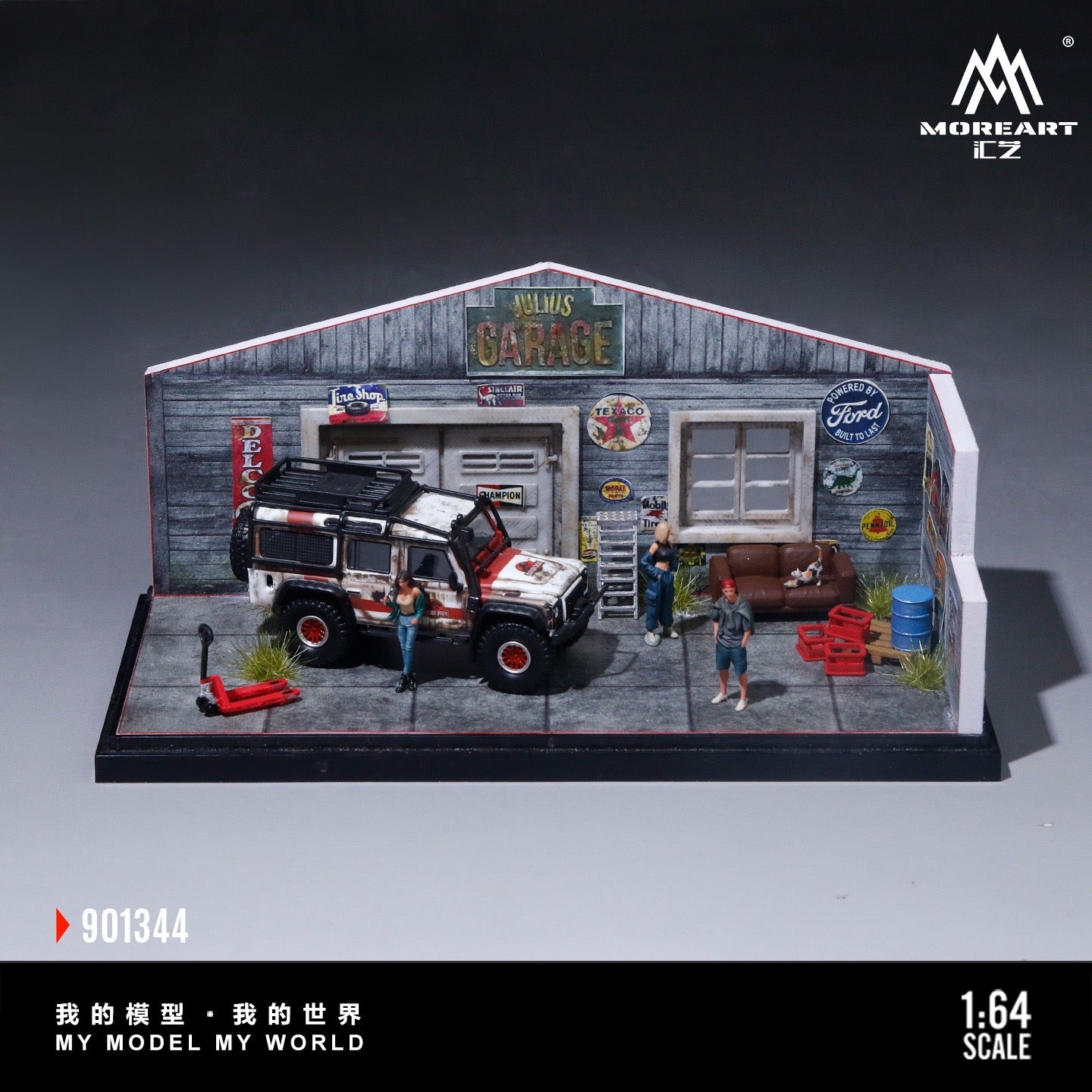 MoreArt - Pre-Order - American-Style Retro DIY Repair Workshop Diorama mit Zubehör - MO901344