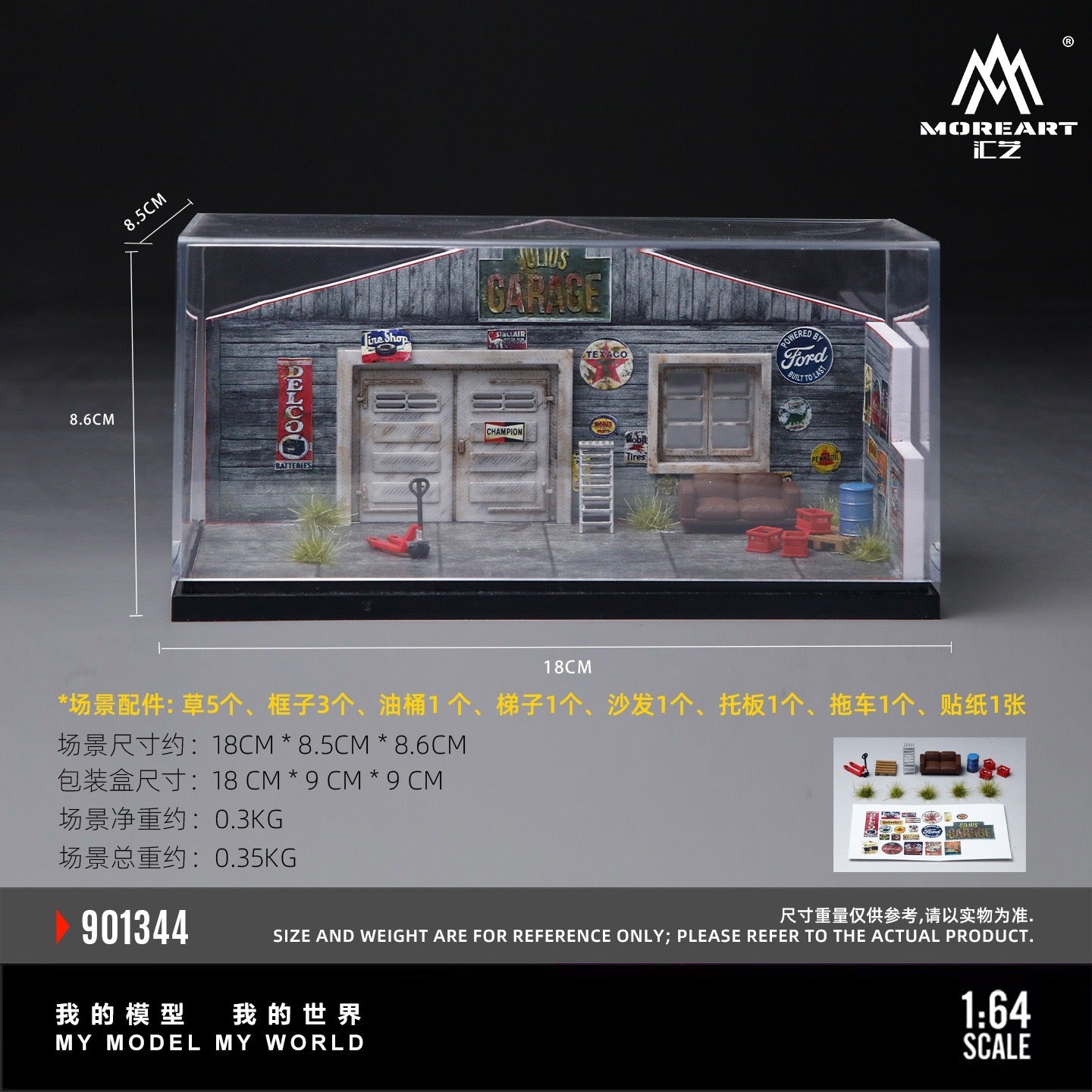 MoreArt - Pre-Order - American-Style Retro DIY Repair Workshop Diorama mit Zubehör - MO901344