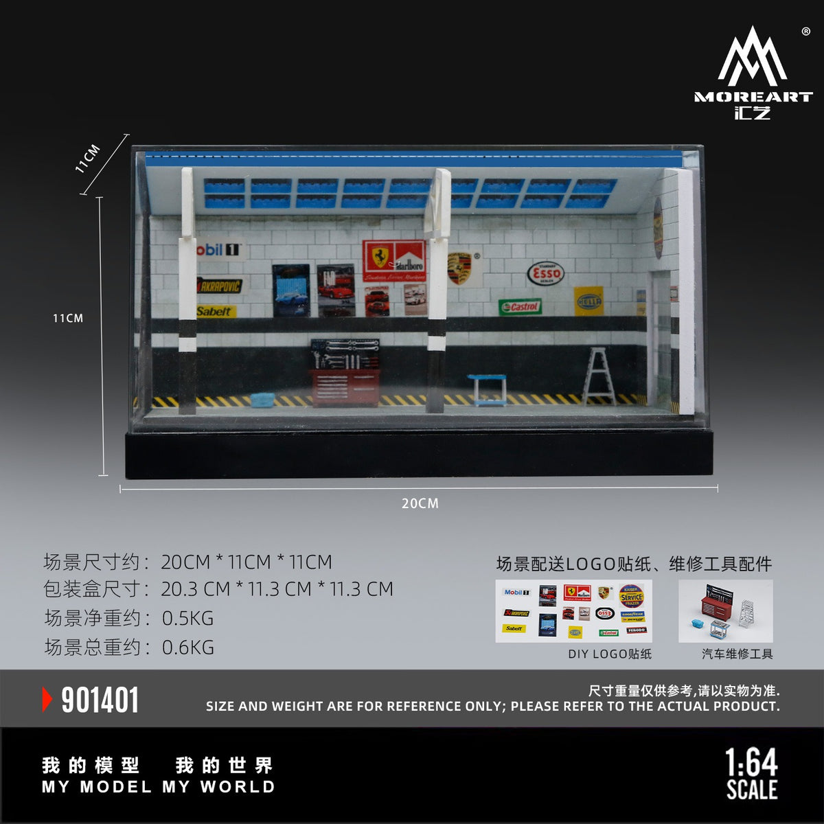 MoreArt - Pre-Order - DIY Repair Room Scene 01 Version Diorama mit Zubehör & Decals - MO901401