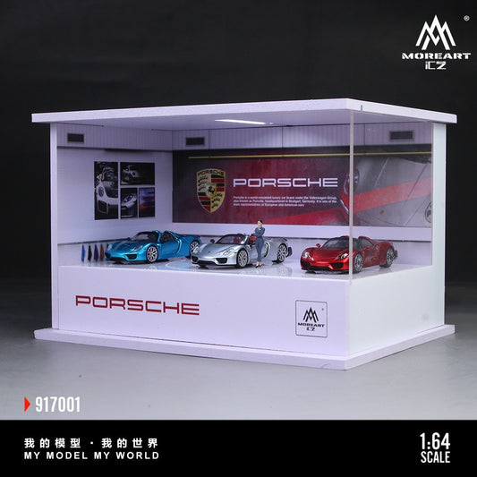MoreArt - Porsche Turntable Exhibition Hall - Diorama mit Beleuchtung und Figur - MO917001