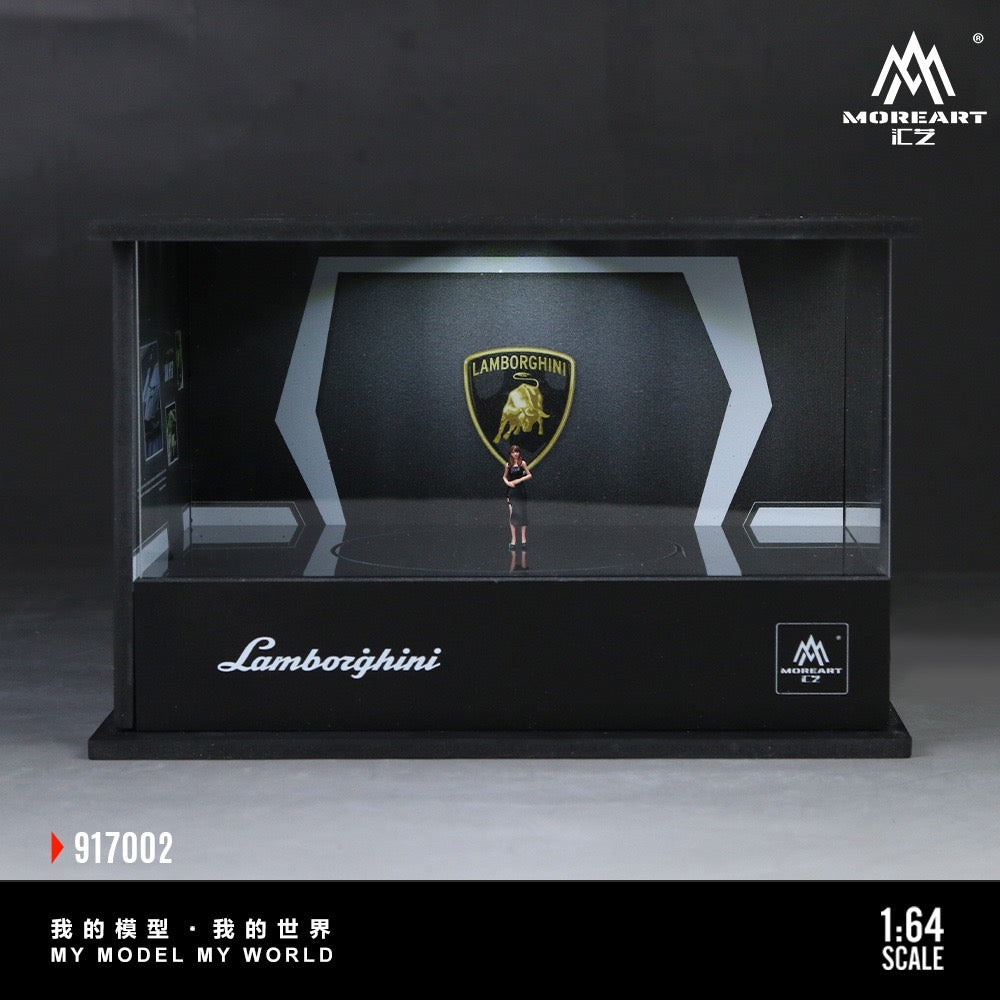 MoreArt - Pre-Order - Lamborghini  Turntable Exhibition Hall - Diorama mit Beleuchtung und Figur - MO917002