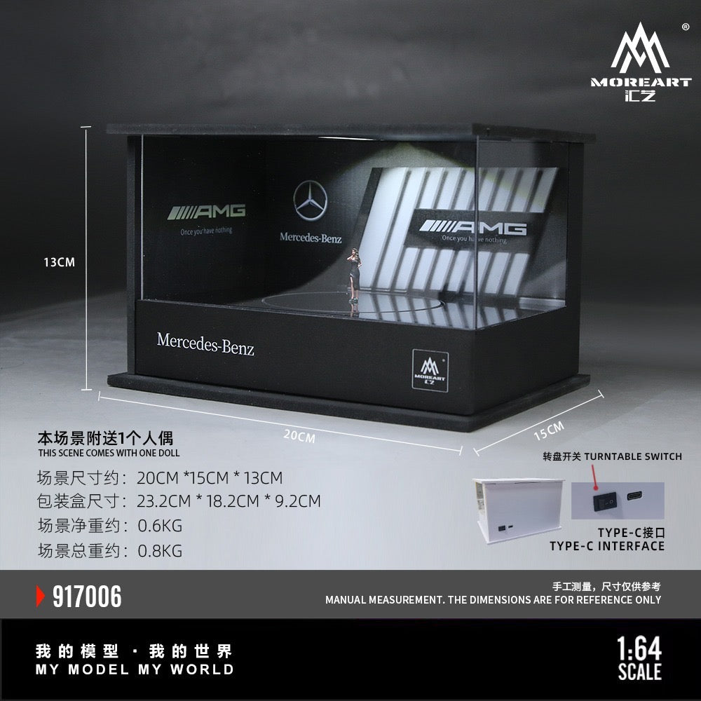 MoreArt - Pre-Order - Mercedes AMG Rotating Exhibition Diorama mit Beleuchtung - MO917006