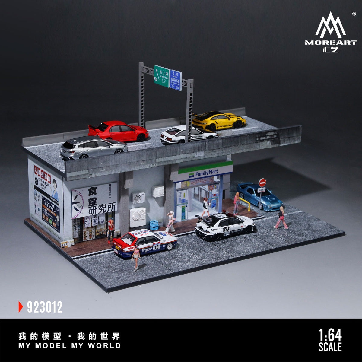MoreArt - Pre-Order - Family Market Store with Bridge Scene Diorama mit Beleichtung - MO923012