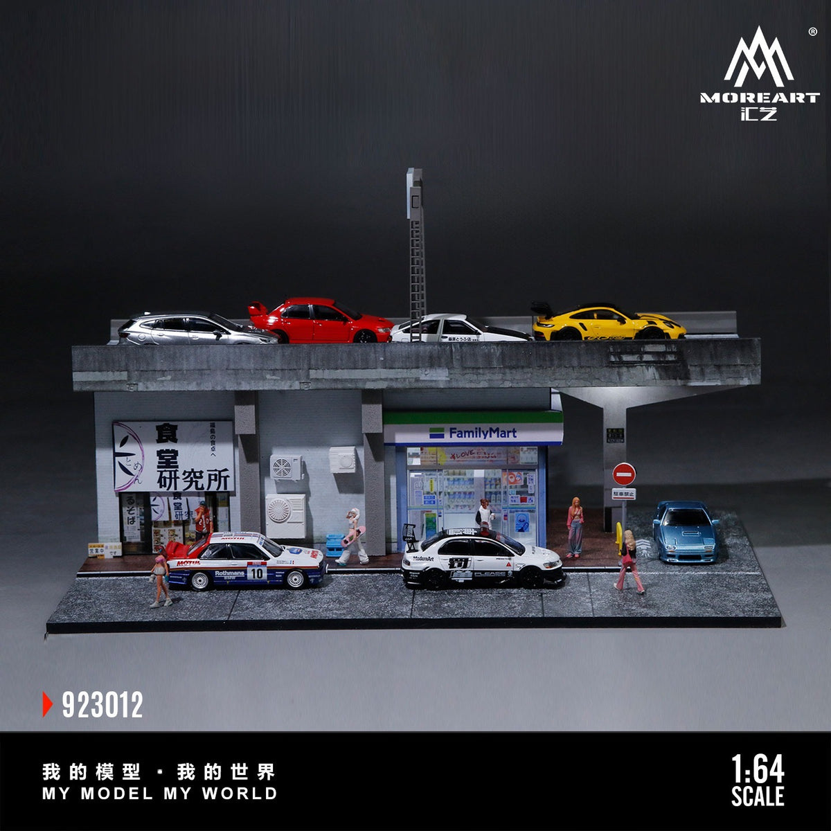 MoreArt - Pre-Order - Family Market Store with Bridge Scene Diorama mit Beleichtung - MO923012