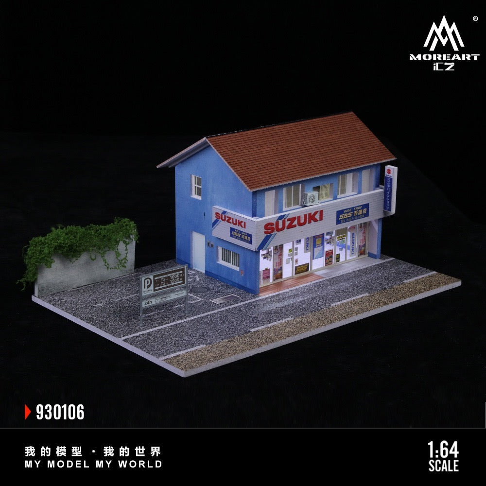 MoreArt - Pre-Order - Suzuki Motorcycle Store Nishi-Kamakura Diorama kleine Version - MO930106