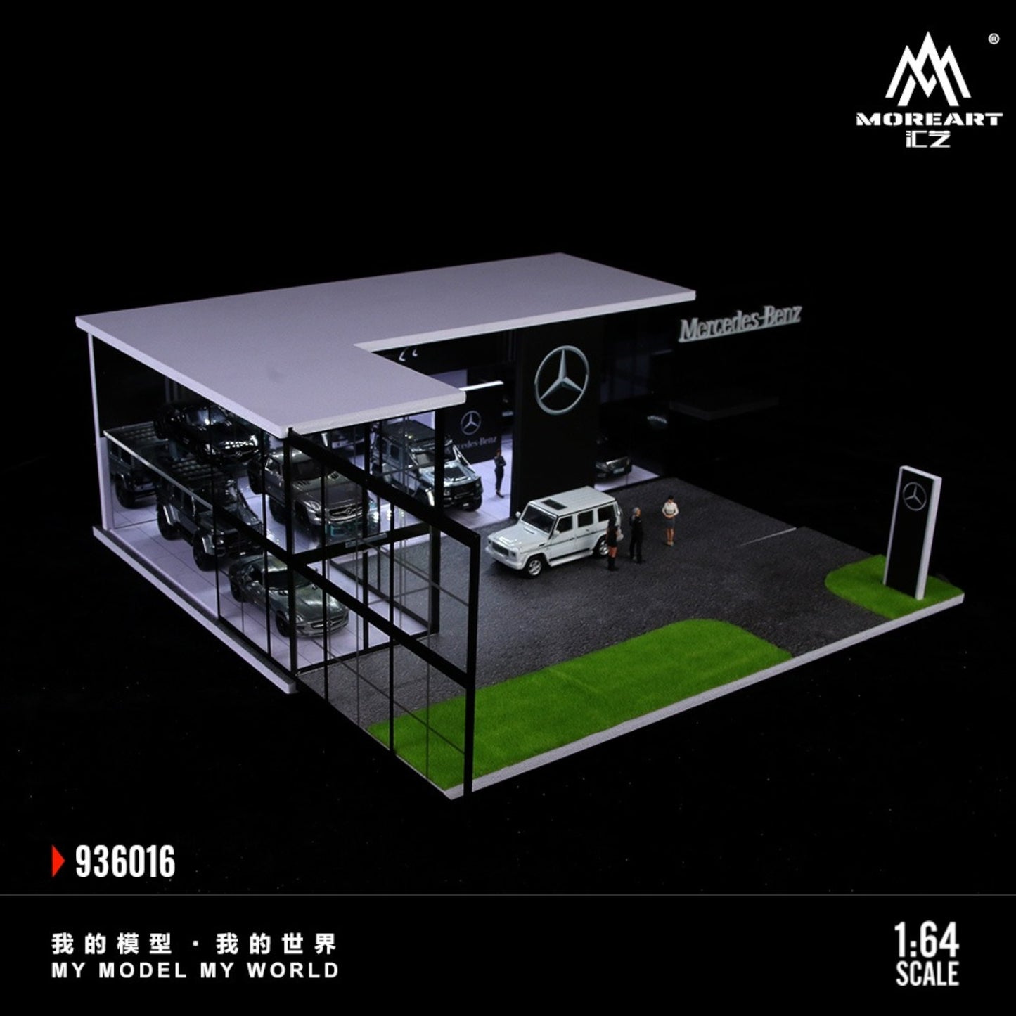 MoreArt - Pre-Order - Mercedes-Benz Store Diorama mit Beleuchtung - MO936016