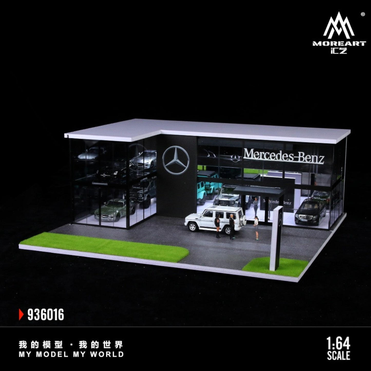 MoreArt - Pre-Order - Mercedes-Benz Store Diorama mit Beleuchtung - MO936016
