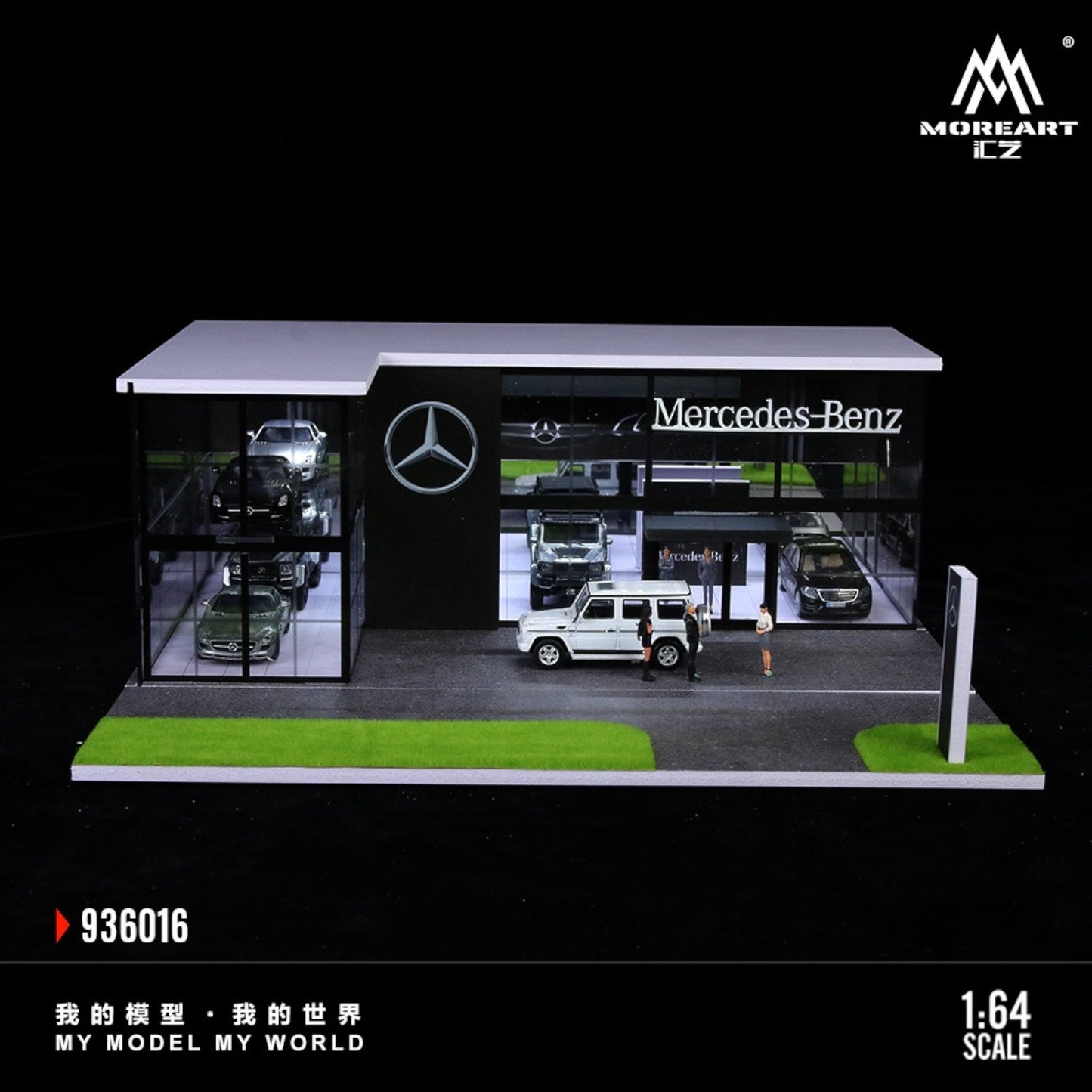 MoreArt - Pre-Order - Mercedes-Benz Store Diorama mit Beleuchtung - MO936016