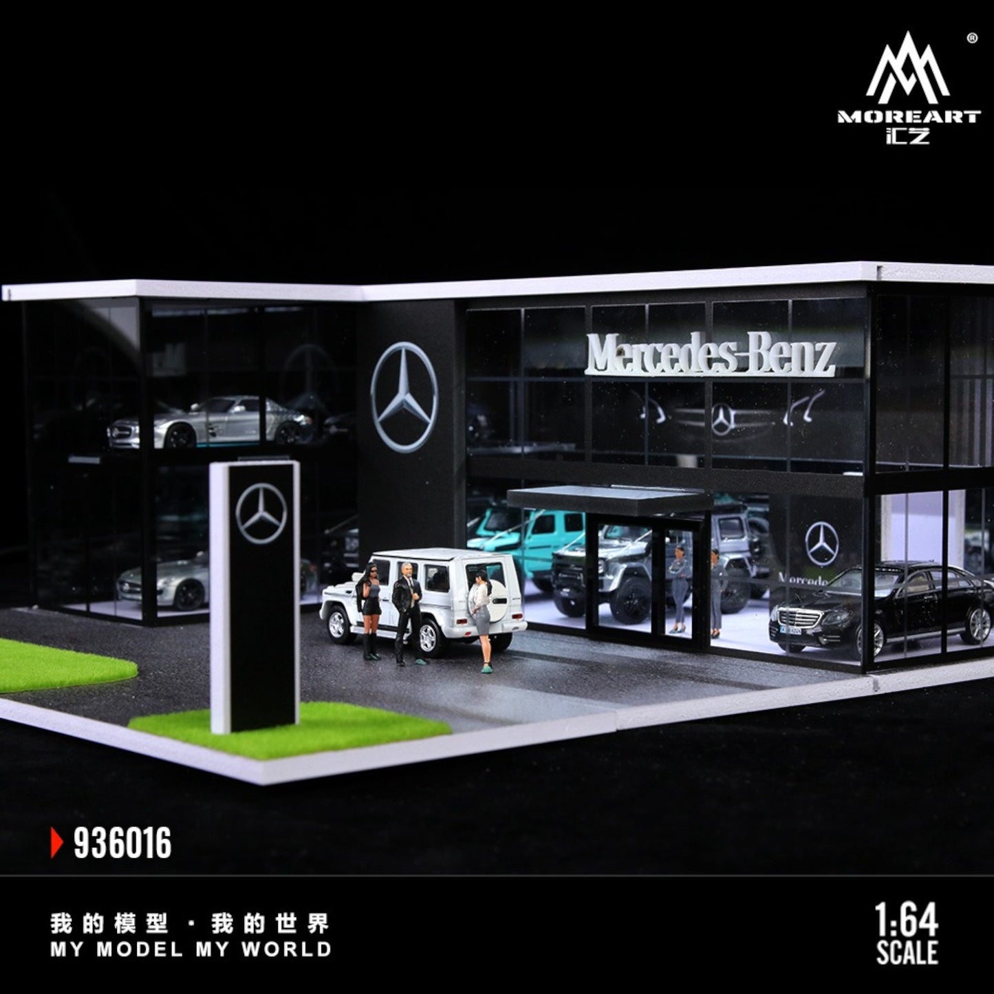 MoreArt - Pre-Order - Mercedes-Benz Store Diorama mit Beleuchtung - MO936016