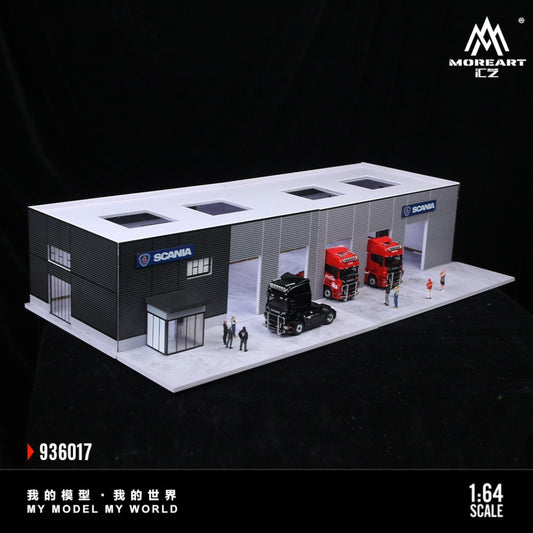 MoreArt - Pre-Order - Scania Car Store Diorama mit Beleuchtung 60x30x12,5cm - MO936017