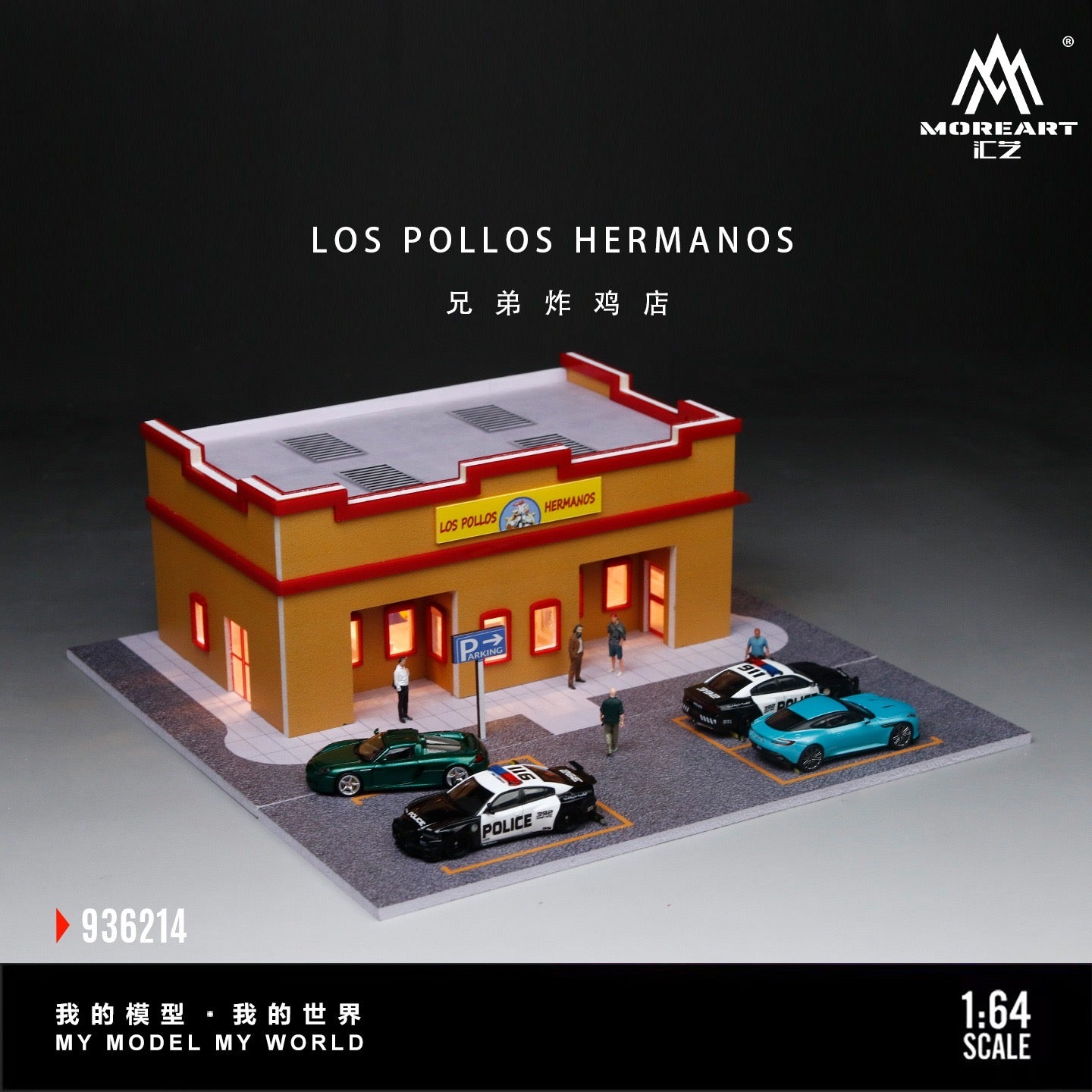 MoreArt - Pre-Order - Los Pollos Hermanos restaurant Diorama mit Beleuchtung - MO936214