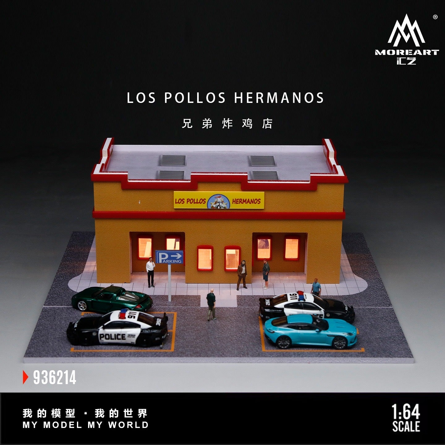 MoreArt - Pre-Order - Los Pollos Hermanos restaurant Diorama mit Beleuchtung - MO936214