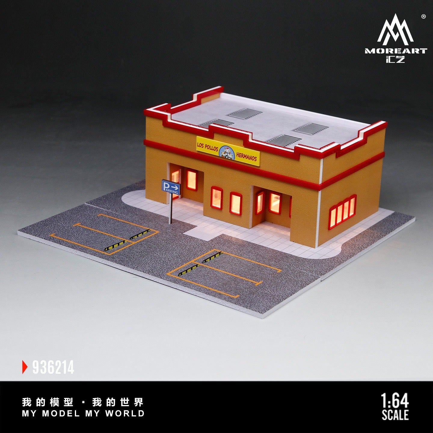 MoreArt - Pre-Order - Los Pollos Hermanos restaurant Diorama mit Beleuchtung - MO936214