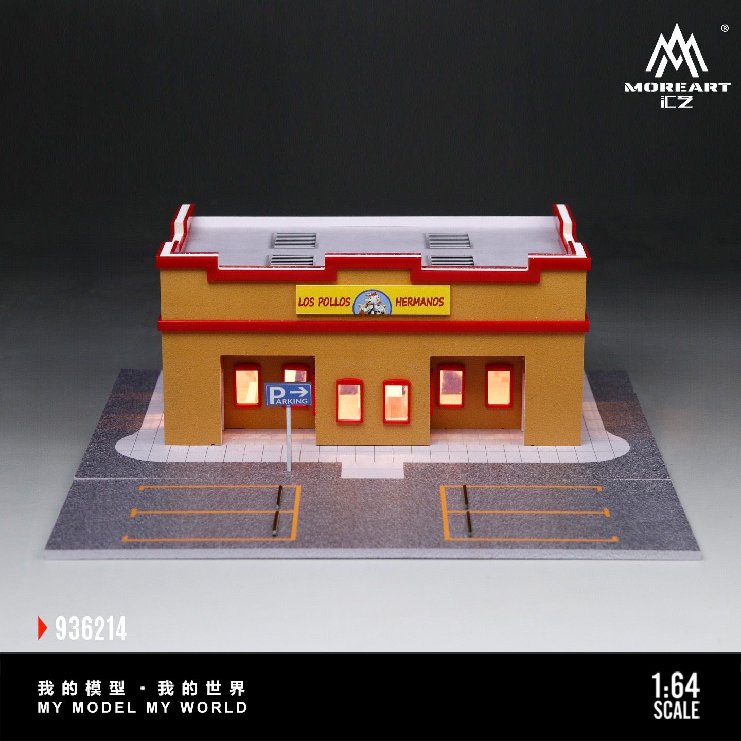 MoreArt - Pre-Order - Los Pollos Hermanos restaurant Diorama mit Beleuchtung - MO936214