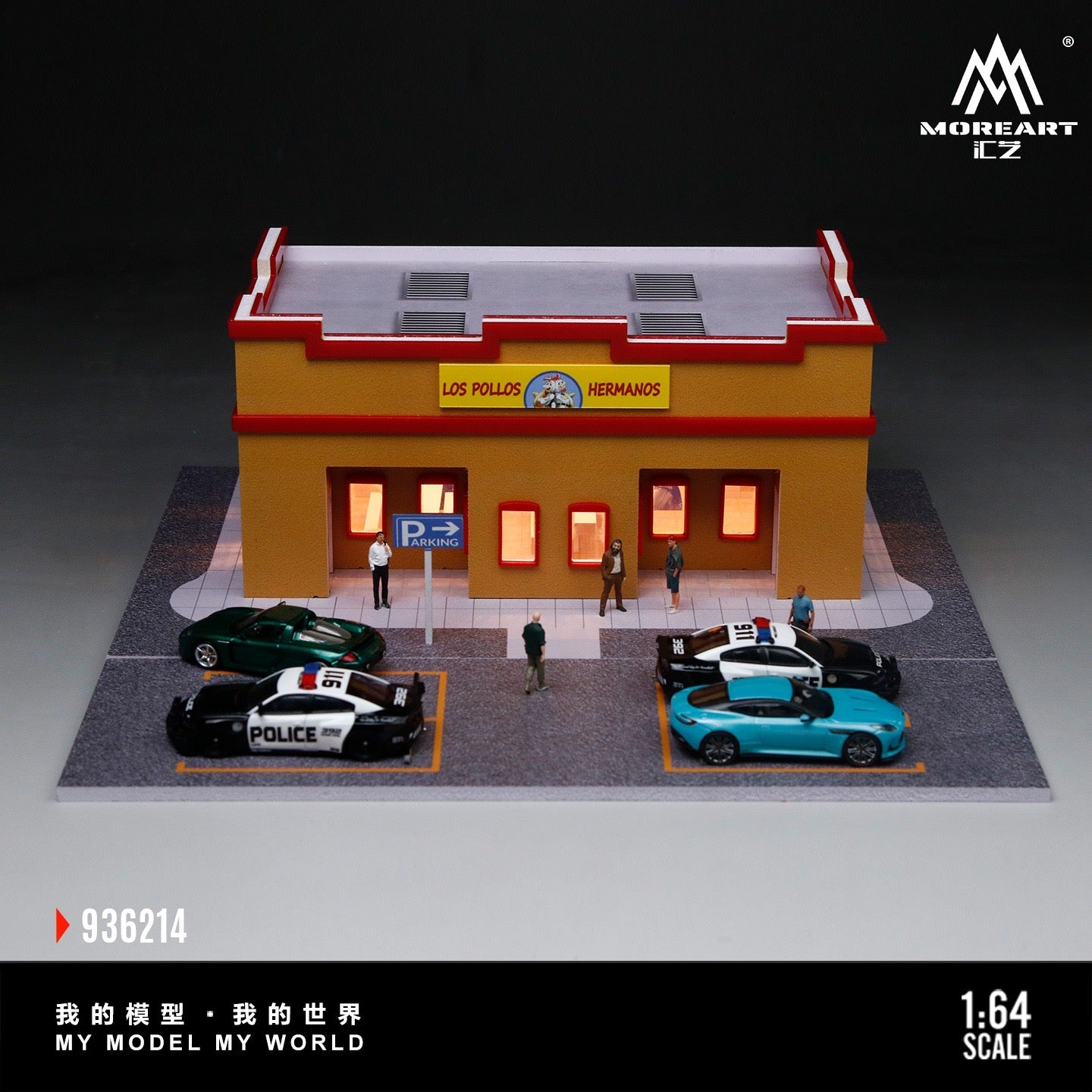 MoreArt - Pre-Order - Los Pollos Hermanos restaurant Diorama mit Beleuchtung - MO936214