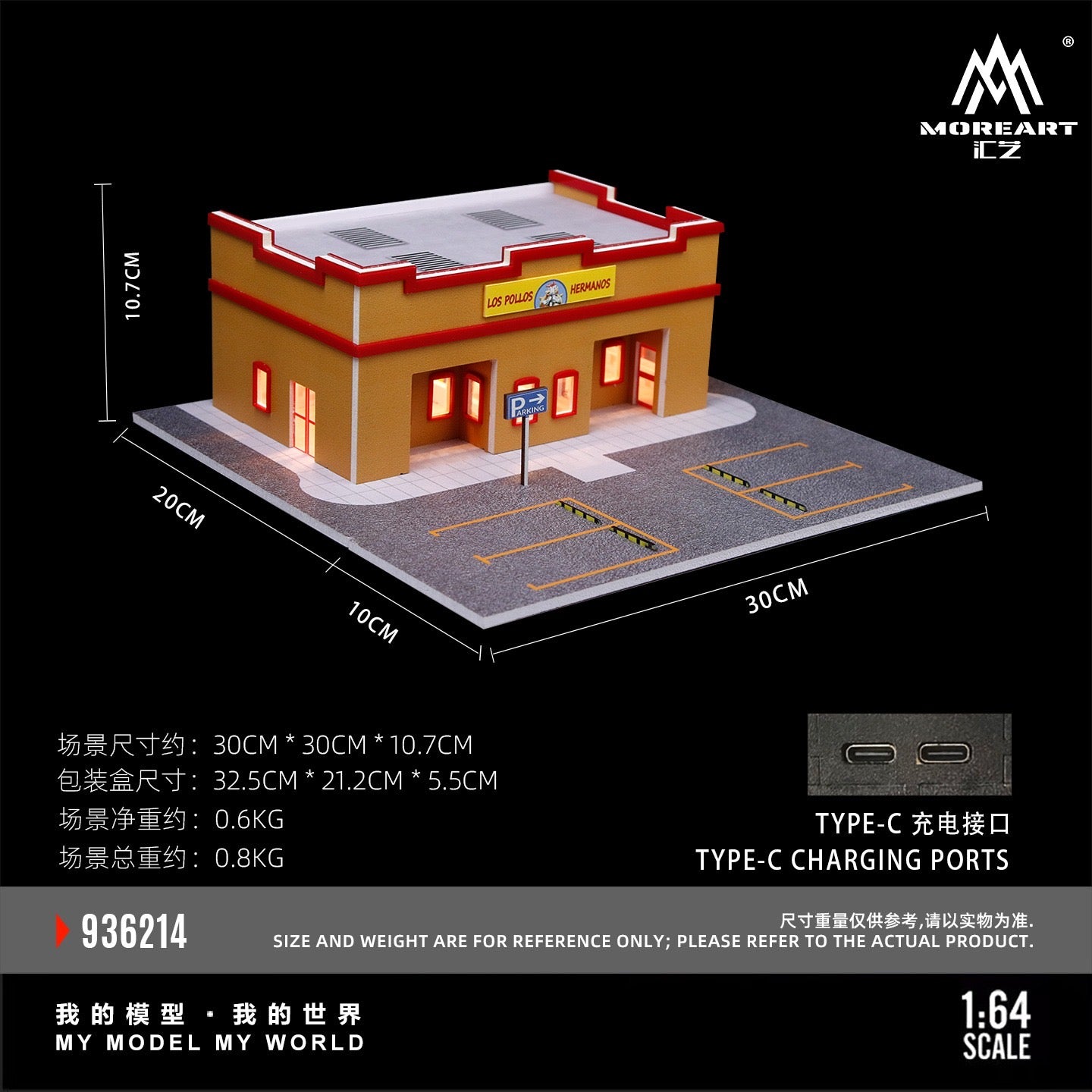 MoreArt - Pre-Order - Los Pollos Hermanos restaurant Diorama mit Beleuchtung - MO936214