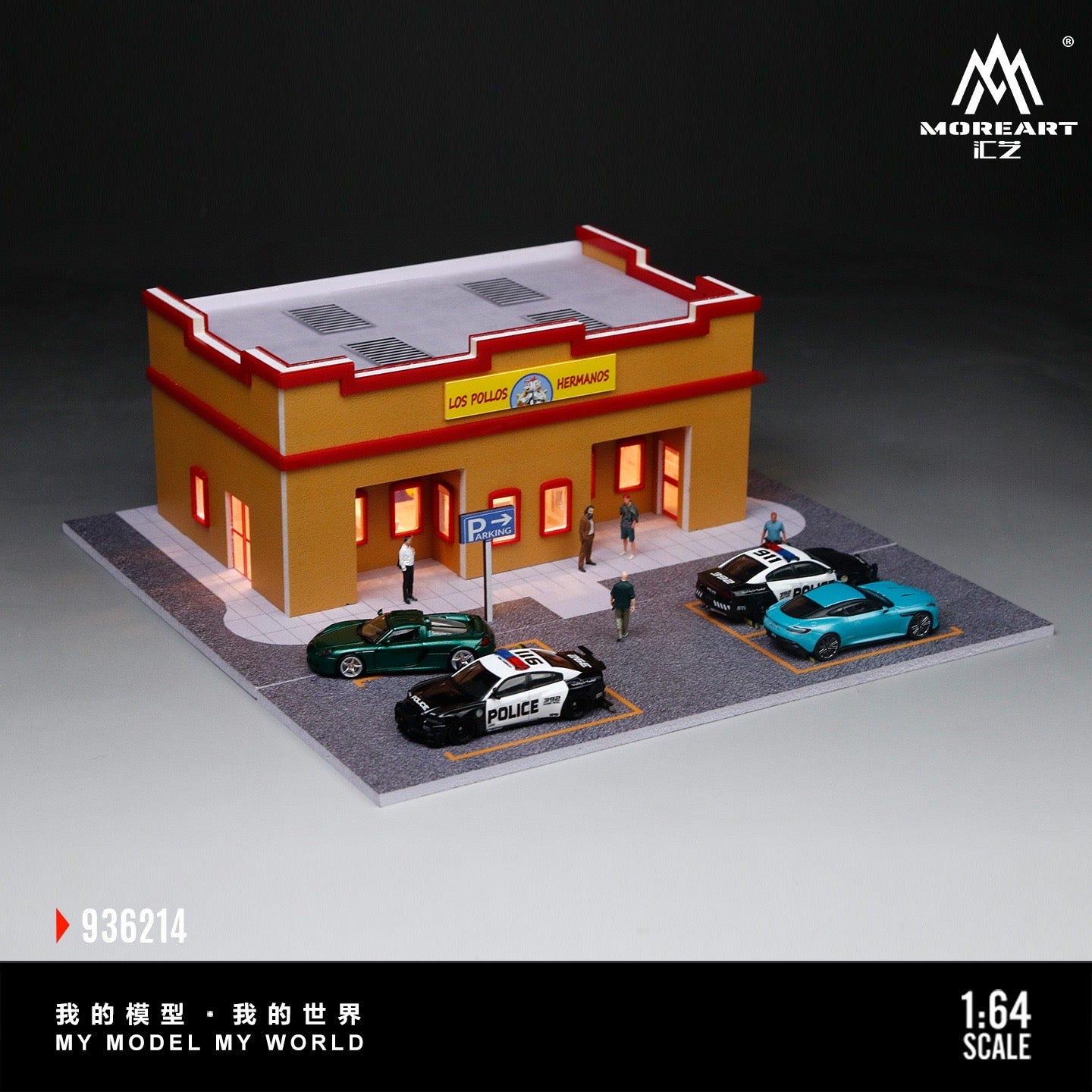 MoreArt - Pre-Order - Los Pollos Hermanos restaurant Diorama mit Beleuchtung - MO936214